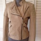 NEW Authentic ALICE + OLIVIA Beige Pyramid Studded Lined Jacket (Size M)