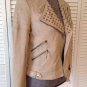 NEW Authentic ALICE + OLIVIA Beige Pyramid Studded Lined Jacket (Size M)