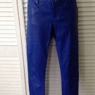 NEW Authentic ALICE + OLIVIA Cobalt Blue Leather 5-Pocket Skinny Pants (SIZE 0)