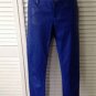 NEW Authentic ALICE + OLIVIA Cobalt Blue Leather 5-Pocket Skinny Pants (SIZE 0)