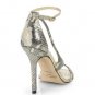 NEW JIMMY CHOO Gold Valdez Snake-Embossed Leather Sandals (Size 36)
