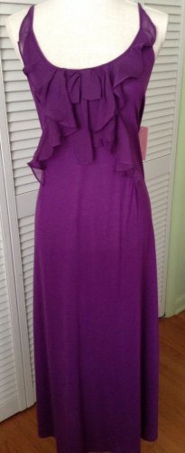 NEW OSCAR de la RENTA Long Cascading Purple Ruffle Gown (Size L) - MSRP $79.00!