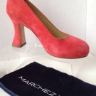 NEW MARCHEZ VOUS Ines Coral Suede Woman's Shoes - MSRP $365.00!