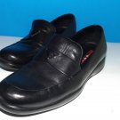 NEW Authentic PRADA CLASSIC LOGO BLACK LOAFERS (Size 39)