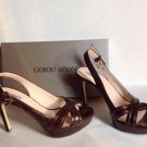 NEW Authentic GIORGIO ARMANI CRISSCROSS LEATHER SLINGBACK PUMPS (size 37.5)