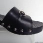 NEW GUCCI Black Leather Horsebit Wooden Platform Clog Sandals (Size 35) - $595