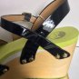 NEW FLOGG Woman's Black Patent Leather Wedge Sandals (Size 9 B) - MSRP $135.00!