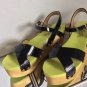 NEW FLOGG Woman's Black Patent Leather Wedge Sandals (Size 9 B) - MSRP $135.00!