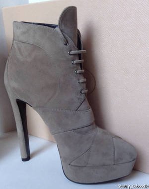 NEW Authentic PRADA Suede Lace-Up Ankle Boots (Size 37) - MSRP $665.00!