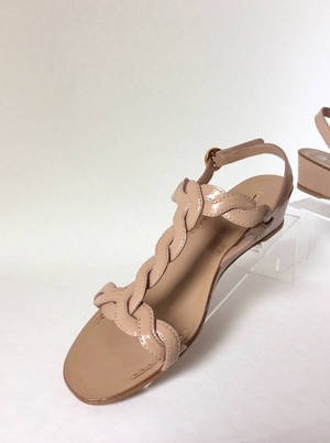 NEW Authentic PRADA Patent Leather Demi-Wedge Sandals (Size 39) - MSRP $650.00!