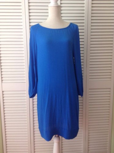 NEW Diane Von Furstenberg Eribec Blue Crepe Hip Pocket Dress No  Belt (Size 10)