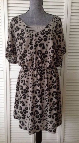 NWT JAIME/BB Dakota "Pia" Camel/black Animal Short Sleeve 2 piece Dress (Sz 1x)