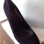 NEW Authentic GUCCI Goldie Black Suede Round Toe Platform Pumps (Size 37.5)