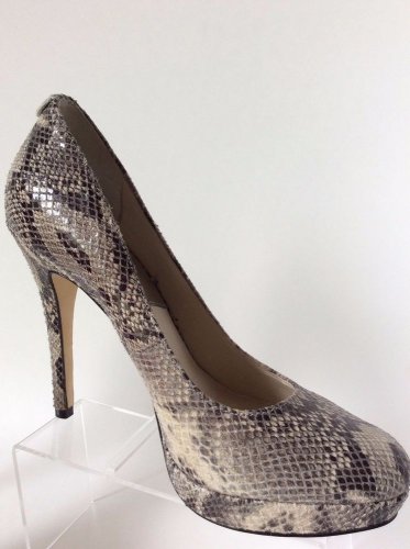 NEW Authentic MICHAEL KORS GREY SNAKESKIN PLATFORM PUMPS (Size 9.5 & 10)