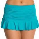 NWT "Bleu" Rod Beattie turquoise Retro Skirted Hipster Bikini Bottom Sep.Sz8 $58