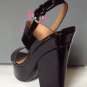 NEW Authentic KESLI DAGGER Brooklyn Holly Black Patent Sandals (Size 7 M)
