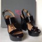 NEW Authentic KESLI DAGGER Brooklyn Holly Black Patent Sandals (Size 7 M)
