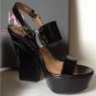 NEW Authentic KESLI DAGGER Brooklyn Holly Black Patent Sandals (Size 7 M)