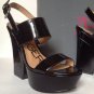 NEW Authentic KESLI DAGGER Brooklyn Holly Black Patent Sandals (Size 7 M)