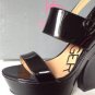 NEW Authentic KESLI DAGGER Brooklyn Holly Black Patent Sandals (Size 7 M)