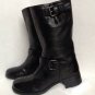 NEW Authentic PRADA Black Leather Bucklestrap Motocycle Boots (Size 36)