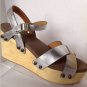 NEW FLOGG Piper Wedge Platform Sandals in Silver