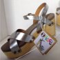 NEW FLOGG Piper Wedge Platform Sandals in Silver