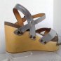 NEW FLOGG Piper Wedge Platform Sandals in Silver