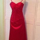 NEW C.W. Designs Elegant Red Satin Dress Beautiful (Size L) - MSRP $300.00!