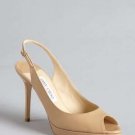 NEW Authentic JIMMY CHOO Nova Patent Leather Peep-Toe Slingback Pump  (Size 38)