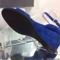 NEW Authentic PRADA Blue Suede Ankle-Strap Wedge Sandal (Size 35) - MSRP $590.00