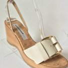 NEW Authentic STELLA McCARTNEY Vegan Leather & Wooden Wedge Sandals (Size 36)