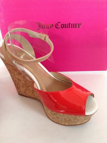 NEW Juicy Couture Dafne Siren Red Patent/Natural Vacchetta (Size 7) - MSRP $298