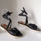 NEW May Rose VIBRAM White Lug Soles w/Soft Black Leather Sandals (Size 9.5)