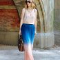 NEW Authentic CYNTHIA ROWLEY New York Blue & Peach Ombre Pleated Skirt