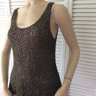 NEW Eileen Fisher U Neck Cotton/Tape/Nubble Tank In Cyprus Green (Size M) - $158