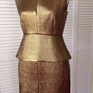 NWOT Diane Von Furstenberg Delian Clean Gold Peplum  (Size 6)