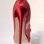 NEE Authentic VALENTINO Coutour Bow Lace Platform Pumps in Red (Size 39.5)