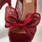 NEE Authentic VALENTINO Coutour Bow Lace Platform Pumps in Red (Size 39.5)