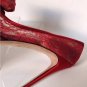 NEE Authentic VALENTINO Coutour Bow Lace Platform Pumps in Red (Size 39.5)