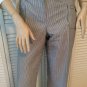 NEW TORY BURCH Kingi Striped Seersucker Cotton Pants (Size 12) - MSRP $275.00!