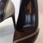 NEW Authentic SAINT LAURENT Paris Zipper Pumps, Black/White (Size 36.5) - $845