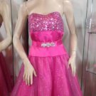 NEW C. W. DESIGN Short Pink Sequined Tulle Dress (Size L)