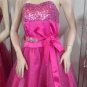 NEW C. W. DESIGN Short Pink Sequined Tulle Dress (Size L)