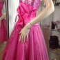NEW C. W. DESIGN Short Pink Sequined Tulle Dress (Size L)