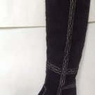NEW GIANNI BARBATO Tall Boot In Black Feathered Suede (Size 40) - MSRP $1410.00!