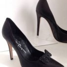 NEW Authentic ALICE + OLIVIA Dahlia Black Leather Pumps (Size 37.5) - MSRP $345