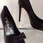 NEW Authentic ALICE + OLIVIA Dahlia Black Leather Pumps (Size 37.5) - MSRP $345