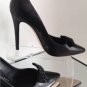 NEW Authentic ALICE + OLIVIA Dahlia Black Leather Pumps (Size 37.5) - MSRP $345