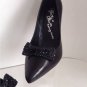 NEW Authentic ALICE + OLIVIA Dahlia Black Leather Pumps (Size 37.5) - MSRP $345